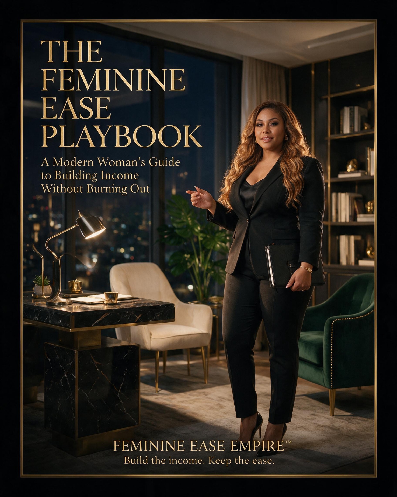 Renetta in her office, founder of Feminine Ease Empire